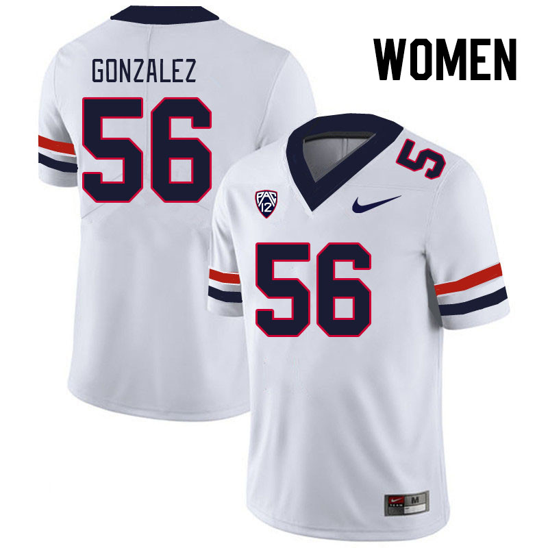 Women #56 Tylen Gonzalez Arizona Wildcats College Football Jerseys Stitched Sale-White - Click Image to Close